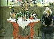 Carl Larsson kaktus-lisbeth i ateljen painting